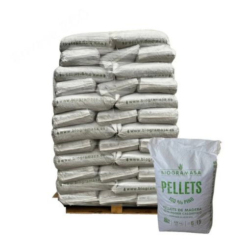 Biogramasa Pellet di pino – 75 sacchi da 15 kg (1.125 kg)